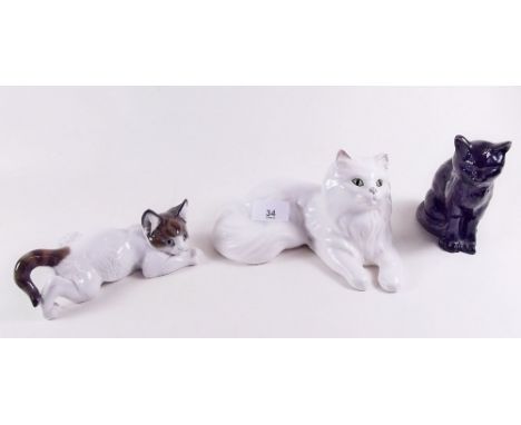 Two Sylvac cats and a Rosenthal cat