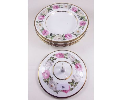 Six Royal Worcester 'Royal Garden' bowls and a tureen lid