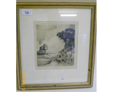 C Hodgson - etching The Wayside Inn, 16 x 14cm