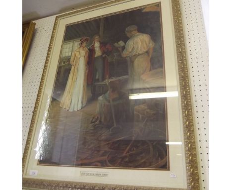 A colour print 'At the Altar Gretna Green' after Shaw Cropton, 69 x 50cm