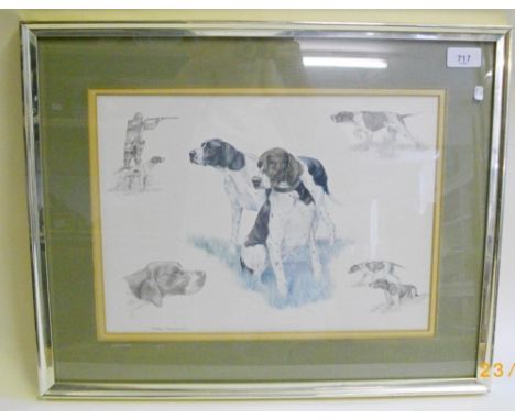 A Nigel Hemming print of dogs - 27 x 37cm
