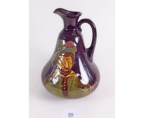 A Royal Doulton Kingsware flask 'Ben Johnson' - 20cm tall