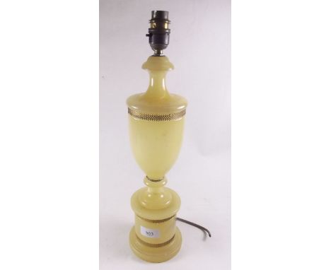 An alabaster table lamp - a/f - 43cm