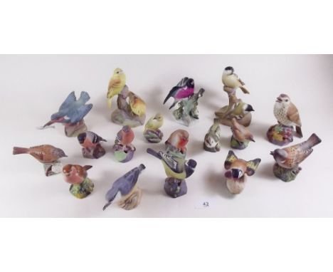 A collection of seventeen Royal Worcester Birds - two a/f