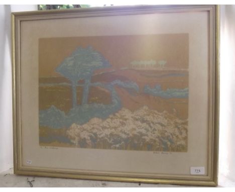 Robert Barnes - silk screen print of June landscape - 33 x 44cm