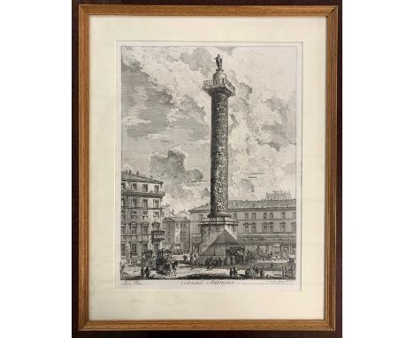 Giovani Battista Piranesi (Italian, 1720-1778), "Colonna Antonina", etching, fourth state, circa 1758, 56x42cm, framed and gl