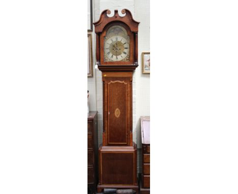 An early 19th century, 8-day marquetry and satin wood cased longcase clock, by Richard Evans (Shrewsbury), the brass dial wit