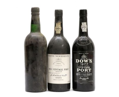 Croft 1963 Vintage Port (one bottle), Dow's 1977 Silver Jubilee Vintage Port (one bottle), Smith Woodhouse 1983 Vintage Port 