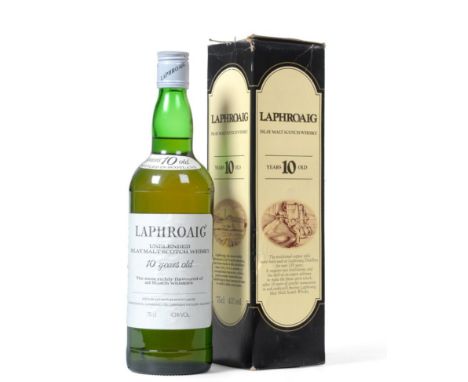 Laphroaig 10 Year Old Islay Malt Scotch Whisky 43% 75cl, 1970s bottling in original cardboard sleeve (one bottle)