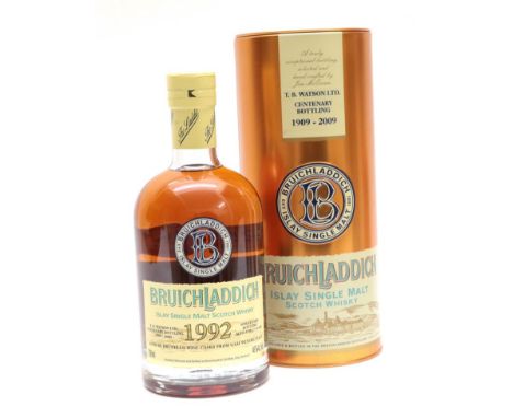 Bruichladdich 1992 Islay Single Malt Scotch Whisky 17 year old limited edition of 339 bottles, 46% 700ml, in original tin tub