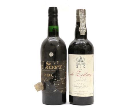 Croft 1963 Vintage Port (one bottle), De Zellaer 1987 Vintage Port (one bottle) (2)