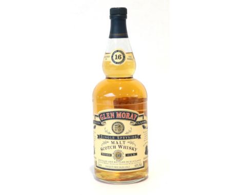 Glen Moray 16 Year Old Single Speyside Malt Scotch Whisky matured in oak barrels, 43% 1L, 1980s bottling (one bottle)