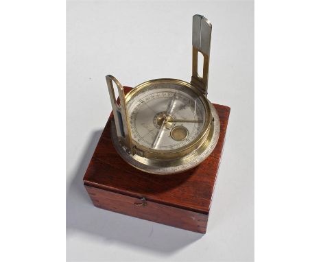 Fine early 19th Century Scottish compass, (1804-1822) the signed silvered dial Miller & Adie, with compass track and outer tr
