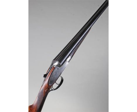 Fine quality Charles Lancaster 12 bore side by side shotgun, circa 1920, the side lock ejector with push on safety, original 