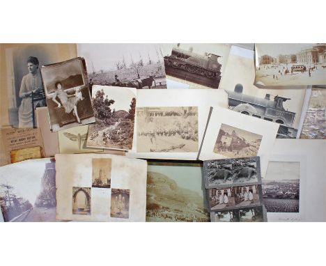 Quantity of Photographs, including L&NWR 1301 Teutonic steam engine, natural history, burial, etc, (qty)