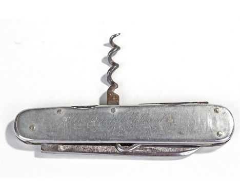 Sir Harry Bullard interest, a Victorian steel penknife, the penknife with engraved side panel 'Sir Harry Bullard, Norwich' wi