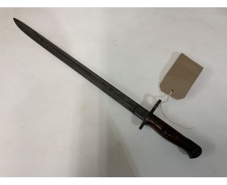 An American Remmington bayonet pattern 1913, as issued to the home guard WW2. Stamped 1913 4/6. With broad arrow stamp. 55cm.