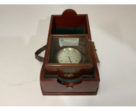 A TWO DAY MARINE CHRONOMETER BY THOMAS MERCER St. Albans, England, the silvered dial with Roman numerals, subsidiary dials an