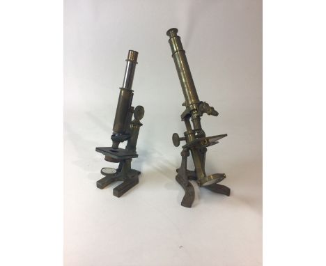 A Monocular Microscope, by R &amp; J Beck London, serial no 27531, lacqurered brass, German style student type, with horeshoe