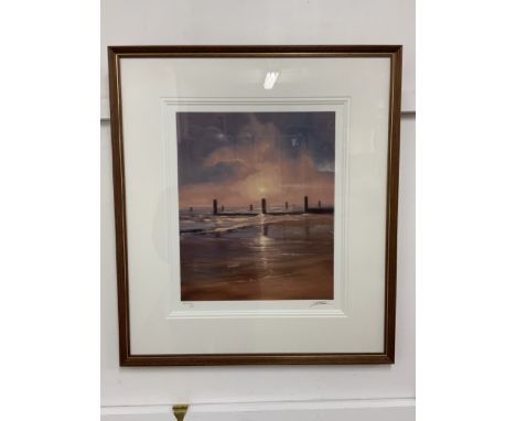 An artists proof of a seascape in good quality frame with triple mount.W:56cm x D:cm x H:83cm
