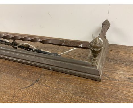 Iron and brass fender and various tools