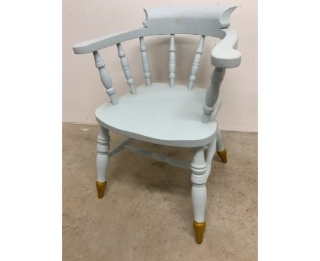 A painted vintage captains chairW:63cm x D:57cm x H:78cm