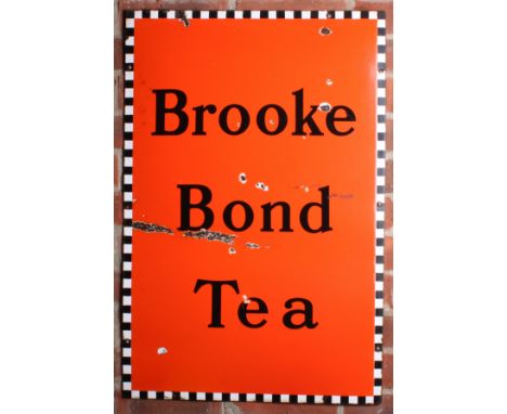A Brooke Bond Tea enamel sign,single-sided, 51 x 76cm; together with a Colman's Mustard enamel sign, dated 5/23, single-sided