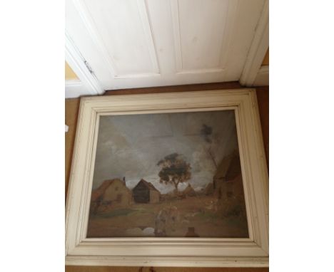 Large watercolour landscape by E A WALTON PRWS RSA one of the main Glasgow Boys "A Suffolk farm by the gate" 62 x 73 cms Exhi