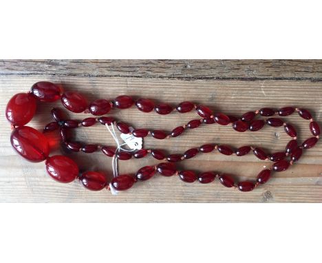Vintage cherry amber bakelite necklace