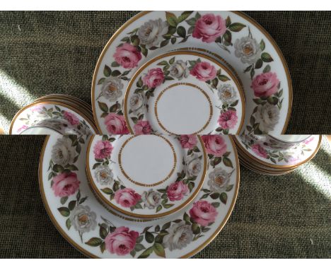 Royal Worcester Royal Garden pattern dessert service, 6 settings.
