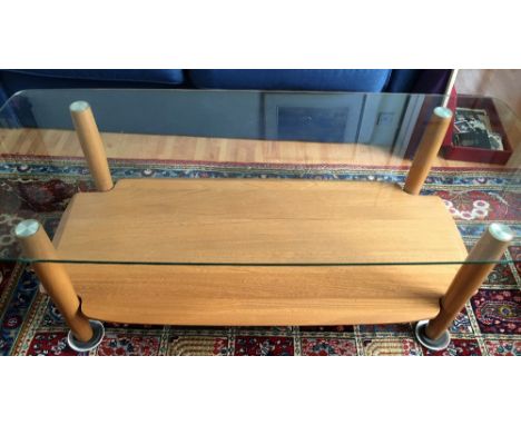 Ercol glass topped coffee table.