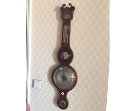 Mahogany 19th c five dial barometer by Maspoli of Hull