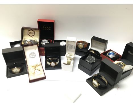 A collection of watches in working order, including French Connection, Seiko, Timex, Lorus. Postage category C