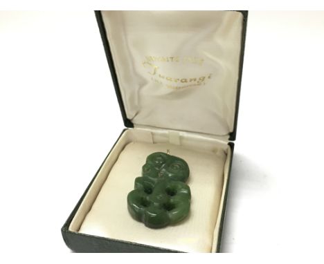 A boxed Jade Mauri Nepherite pendant , postage category A