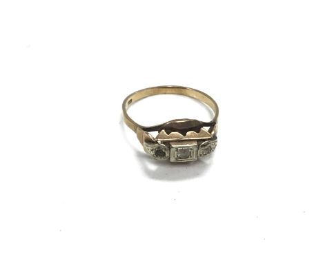 An Edwardian ring set with diamond chips. Size K and 2.02g Postage A- NO RESERVE