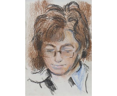 CONTEMPORARY SCHOOL,PORTRAIT OF A LADYpastel on paper16cm x 11cmMounted, framed and under glass
