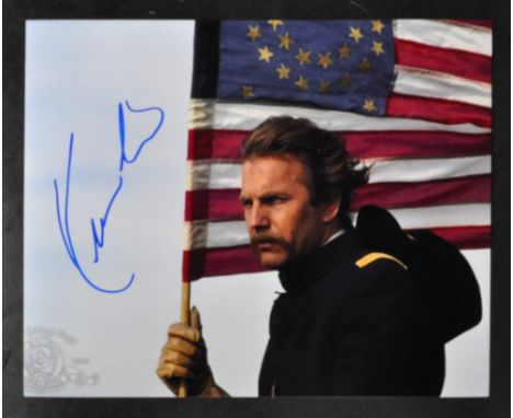 Kevin Costner - American Actor - Dances With Wolves - a scarce autographed 8x10" colour photograph from the movie. Signed nea