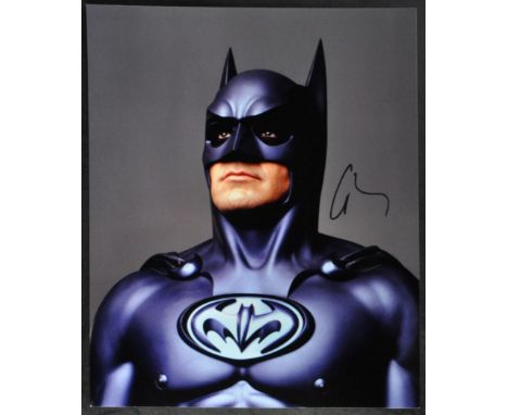George Clooney - Batman &amp; Robin (Batman) - autographed 8x10" colour photograph of Clooney as the DC Comics superhero. Sig