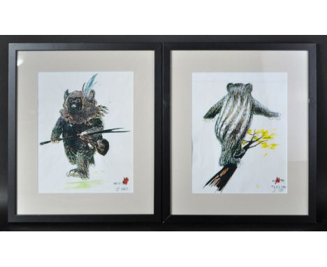 Star Wars - Return Of The Jedi (1983) - Ewoks - two original production design used artwork pieces, both featuring Ewoks. The