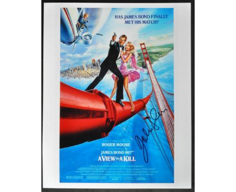 James Bond 007 - John Glen (Editor / Director) - autographed 11x14" A View To A Kill mini-poster. Signed in black ink to a li