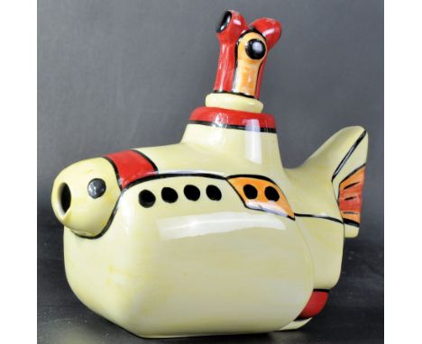 The Beatles - Yellow Submarine - a Lorna Bailey designed hand painted teapot in the form of the submarine from Yellow Submari