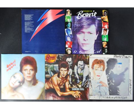 David Bowie - A collection of five long play LP vinyl record albums to include Bowie Pinups (Orange RCA, RS1003, VG+ conditio