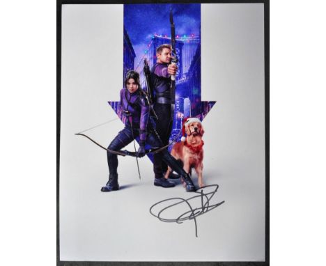 Jeremy Renner - Hawkeye - Marvel - autographed 8x10" colour photograph from the series, signed neatly in black ink to a light