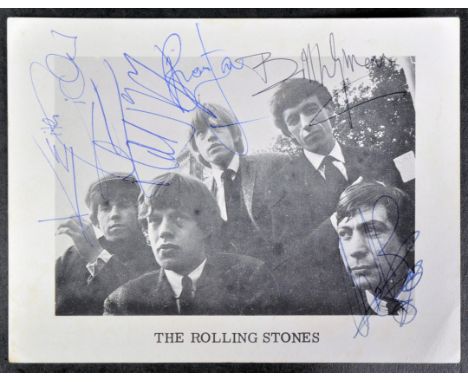 The Rolling Stones - Mick Jagger, Keith Richards, Bill Wyman, Brian Jones (1942-1969) and Charlie Watts (1941-2021) - a scarc