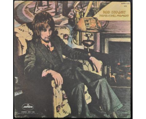 Rod Stewart - Never A Dull Moment - autographed vinyl record album, signed to the inside cover in black ink to a light area. 