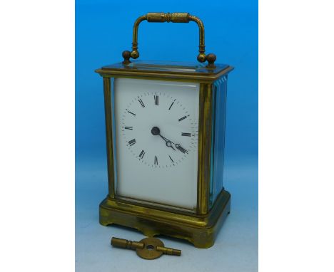 A French carriage clock, Brevet, Paris, 13.5cm without handle