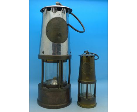 An Eccles miner's lamp and a miniature Eccles miner's lamp (2)