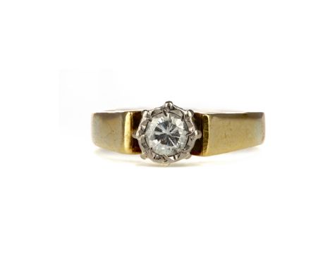 DIAMOND SOLITAIRE RING, with an illusion set diamond of approximately 0.30 carats, marked 18CT, size L, 3.9g