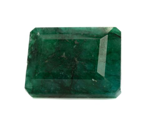 **IMPRESSIVE CERTIFICATED UNMOUNTED EMERALD. rectangular step cut weighing approximately 731.00 carats with accompanying GLI 