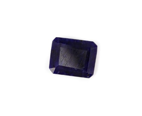 **CERTIFICATED UNMOUNTED SAPPHIRE, rectangular step cut weighing approximately 12.41 carats with accompanying IDT report numb